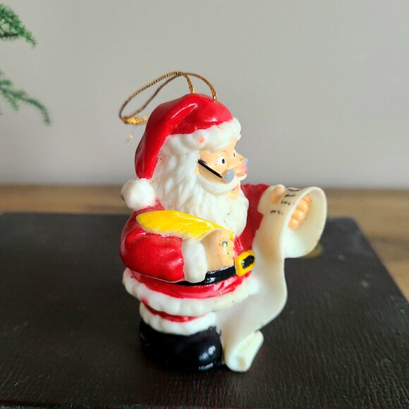 Vintage 60s plastic Santa Christmas tree ornament. - Picture 2 of 5